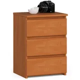 akord furniture factory AKORD Nachtschrank, Erle, Nachbildung, Holz Optik, 3 Schubladen, Rechteckig,Rechteckig, 40x57x35 cm, Schlafzimmer, Nachttische