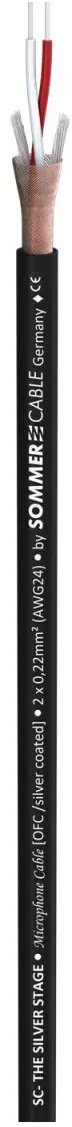 Mikrofonkabel SC-Silver Stage; 2 x 0,22 mm2; Soft PVC Ø 6,40 mm; schwarz