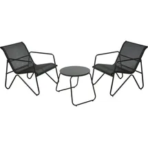 AMBIANCE Gartenmöbelset, Tisch mit Stühlen - Schwarz
