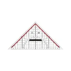 M+R Geometriedreieck M+R 23230100, Hypotenuse 220mm, mit Griff, transparent 4004627413003 M+R