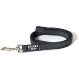 Julius-K9 IDC Color & Gray gumierte Leine, 20 mm x 1 m mit Schlaufe, Schwarz-Grau