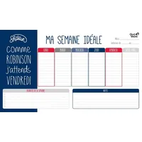 Quo Vadis - Schreibtischunterlage für immerwährende Blätter – Französisch – Shaman – Mehrfarbig – Ewig – 25 x 43 cm – Papier Clairefontaine weiß – hergestellt in Frankreich