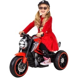 Kindermotorrad Cruiserbike, Motorsound, Bremsautomatik, 36 Watt, 2x 6 Volt, Hartplastikreifen, LED (Rot)