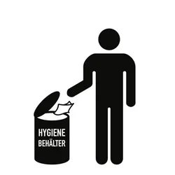 Piktogramm Hygienebehälter, Folie, 160x160 mm