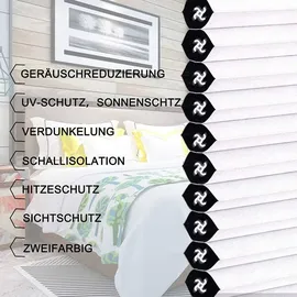 Woltu Wabenplissee ohne Bohren Verdunklung Thermo Doppelplissee Klemmfix Zweifarbig, Plissee Faltrollo Sonnen-, Sicht- & Schallschutz, Jalousie Plisseerollo für Fenster & Tür
