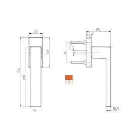 MS Beschläge Fenstergriff Rasterolive Fensterolive Aluminium 45° Rasterung exklusives Design Weiss RAL 9016