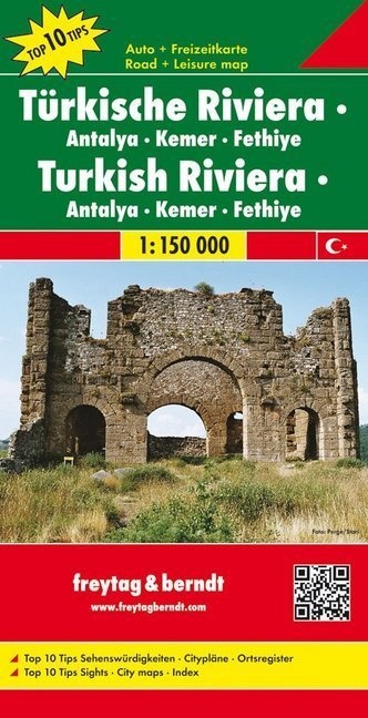 Türkische Riviera - Antalya - Kemer - Fethiye  Autokarte 1:150.000. Turkish Riviera - Antalya  Kemer  Fethiye / Türk Riiyerasi - Antalya  Kemer  Fethi