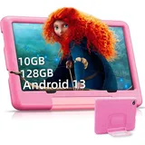 Kinder Tablet 10 Zoll Android 13, 10 GB RAM + 128GB ROM, Tablet für Kinder Kindersicherung, Lernsoftware,Dual-Kamera HD/IPS, Kid Tablet WiFi Bluet... - Rosa