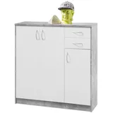 Bega Consult GmbH & Co.KG Internationale Handelsagentur Highboard 109 x 112 x 35 cm Betonoptik / Weiß