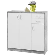 Bega Consult GmbH & Co.KG Internationale Handelsagentur Highboard 109 x 112 x 35 cm Betonoptik / Weiß