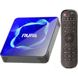 RUPA Android TV Box 11.0, 2024 Neueste Smart TV Box 4GB RAM 32GB ROM Amlogic S905W2 Media Box Unterstützung 2.4G/5.8G WiFi BT5.0 HDMI 3.0 100M 3D 4K HD TV Box mit Fernbedienung