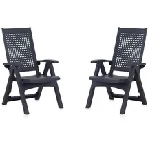 SHAF Milano Klappstuhl 2 St. 2er Pack 58 x 60 x 84 cm grau