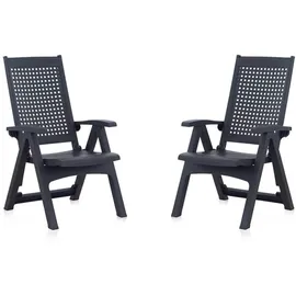 SHAF Milano Klappstuhl 2 St. 2er Pack 58 x 60 x 84 cm grau