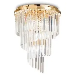 CARLTON PL12, goldene Deckenleuchte, Ideal Lux