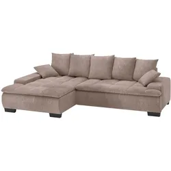 Ecksofa MR. COUCH "Haiti II, L-Form", grau (taupe), B:280cm H:87cm T:180cm, Dolce (100% Polyester), Sofas, Wahlweise mit Kaltschaum, Bett, Bettkasten