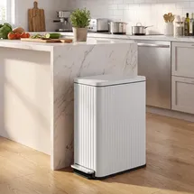 Songmics Mülleimer Küche 50 l Weiß