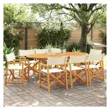 furnicato Gartenstuhl Echtholz Garten-Regiestuhl 54 x 53,5 x 85,5 cm in Cremeweiß (8 St), Klappbarer Campingstuhl mit Ölbehandlung und strapazierfähigem Stoff weiß