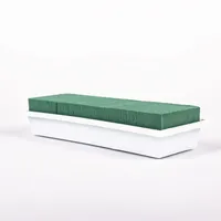 INNA-Glas Rechteckige Steckschwann Momoko, grün-weiß, 24,5x9x4,5cm