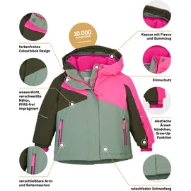 KILLTEC first instinct by killtec Kinder Skijacke/Funktionsjacke mit Kapuze und Schneefang FISW 41 MNS SKI JCKT, blasses oliv, 86/92,