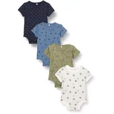 Pippi made with love PIPPI Unisex Baby Body SS AO-printed (4-pack) Formender Body, Khaki, 68 - 68