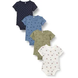 Pippi made with love PIPPI Unisex Baby Body SS AO-printed (4-pack) Formender Body, Khaki, 68 - 68