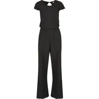 URBAN CLASSICS Ladies Rib Wid Leg Jumpsuit schwarz,