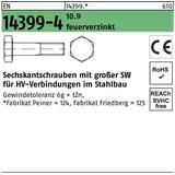 Peiner Umformtechnik Sechskantschraube EN 14399-4 M20x 100 10.9 feuerverz. 1 Stück PEINER