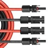 NAmobile Solar Verlängerungskabel für Solarmodule - Solarstecker Solarkabel für Solarpanel - Photovoltaik-Stecker - Kabel 4 mm2 / 6 mm2 - TÜV, Kabelquerschnitt:6mm2, Länge:2X 2m incl. Stecker