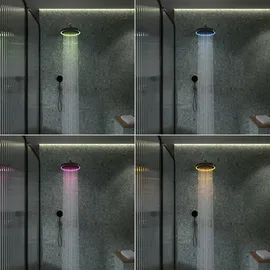 Ideal Standard Solos 3-Funktions-Kopfbrause Ø 33 cm, LED-Leuchtring, Silver Storm (A7890GN)