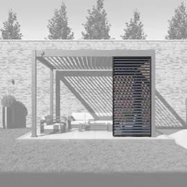 Paragon Lamellen Sichtschutz für Pergola Grand Tuscan 12 114 x 2,34 m Grau