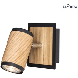 Elobra Deckenleuchte BOLIVIA 1, 1x GU10, Eiche natur, schwarz ELO-140031