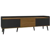 ABRIHOME TV Schrank 160 cm Dreitüriger Unterschrank Schwarz | Gr.: onesize