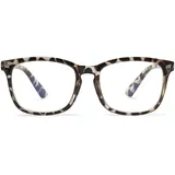 MAGIMODAC Blaulichtfilter Lesebrille eckig Damen Herren Anti Blaues Licht Lesebrillen Sehhilfe Brille Computer-Lesebrillen mit Sehstärke (Leopard, 1.00) - 52-16-135