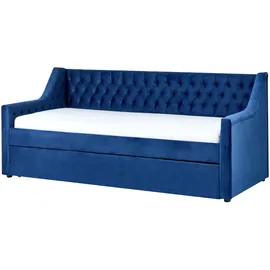 Beliani Ausziehbett MONTARGIS 90 x 200 cm marineblau
