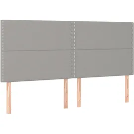 vidaXL Boxspringbett mit Matratze & LED Hellgrau 200x200 cm Stoff