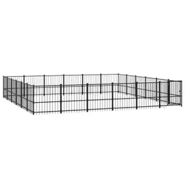 vidaXL Hundezwinger 5,82 m x 5,82 m x 1 m Stahl Schwarz