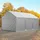 TOOLPORT Lagerzelt 3,00 x 6,00 m grau mit Bodenrahmen und Dachverstärkung