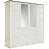 hom'in Hom`in Drehtürenschrank Grau, Weiß, - 205x209x60 cm,