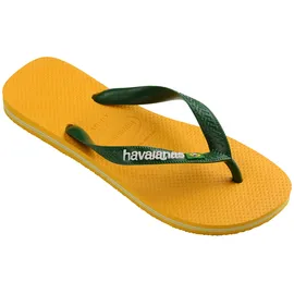 HAVAIANAS Unisex Brasil Logo Flip-Flops, Pop Yellow, 35/36 EU