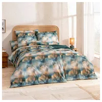 Estella Atelier Mako-Satin Bettwäsche-Garnitur Borealis Farbe grün Größe 135x200