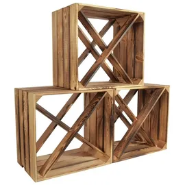 CHICCIE Weinregal 3 tlg. Kiefer 0 x 0 x 0 cm Braun