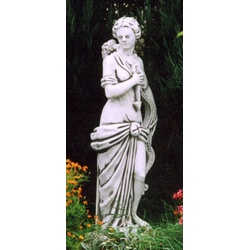 Casa Padrino Jugendstil Garten Deko Stein Skulptur Dame Grau H. 130 cm