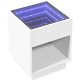 vidaXL Nachttisch mit Infinity-LED Weiß 40x40x50 cm