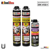 Brandschutzschaum B1 Bauschaum 2x 750ml 1x Reiniger Montageschaum Pistolenschaum
