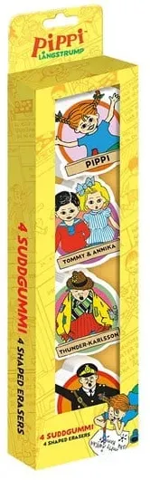 PIPPI 4-pack erasers in box