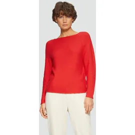 s.Oliver Strickpullover mit U-Boot-Ausschnitt und Rollsaum Rot 40