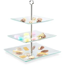 Relaxdays Etagere transparent/silber 40,0 cm