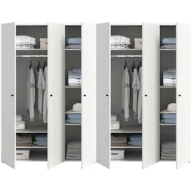 Livetastic Drehtürenschrank Darwin 240 x 176 x 51 cm Weiß
