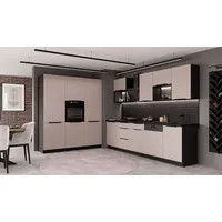 Küchen-Preisbombe Küchenzeile ARONA LOFT 280 + 180 cm Kaschmir Schwarz