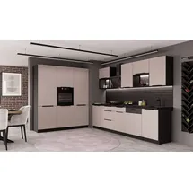 Küchen-Preisbombe Küchenzeile ARONA LOFT 280 + 180 cm Kaschmir Schwarz
